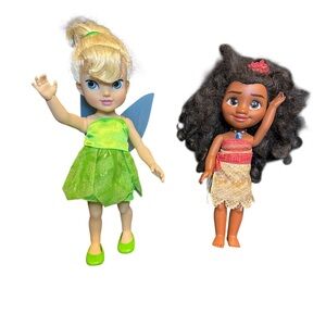 Disney Tinker Bell and Moana Doll Set